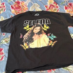 Black Graphic T-Shirt with Butterfly Design